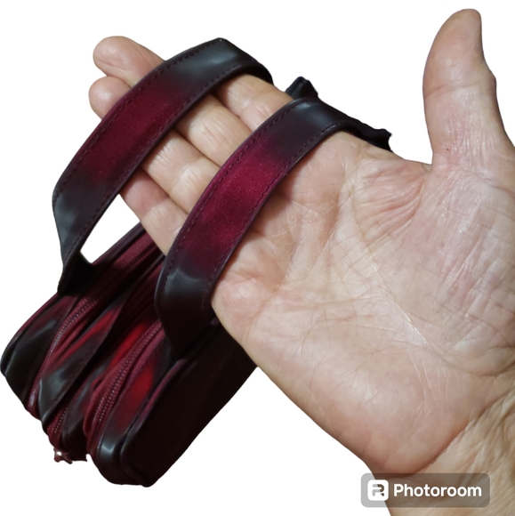 Avon Cosmetic Makeup Bag Travel Case Multi-Compartment Maroon Zipper Closures - Picture 14 of 14